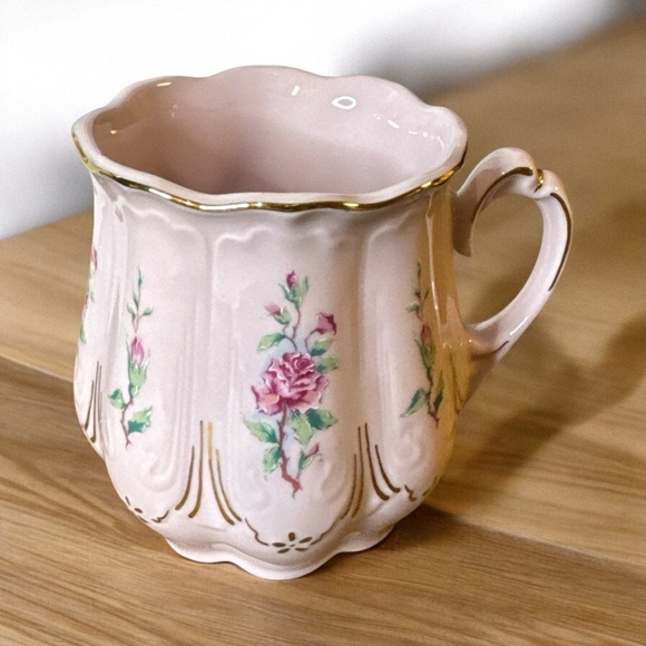 Original Rosa Porzellan Elegant Floral Mugs, Set of 2, Hand Painted, Vintage - Picture 6 of 6